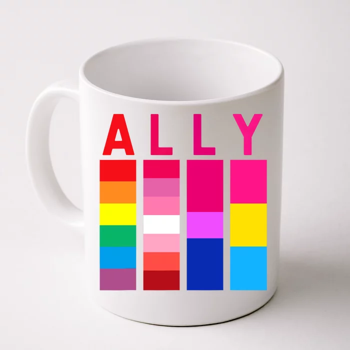 Proud Ally Pride Rainbow LGBT Ally Front & Back Coffee Mug