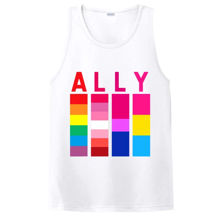 Proud Ally Pride Rainbow LGBT Ally Performance Tank