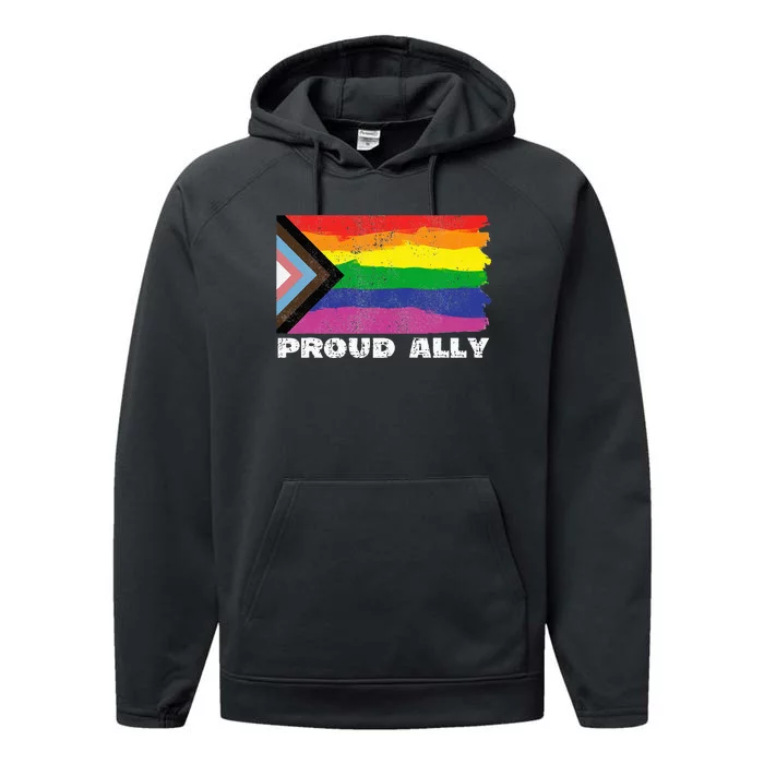 Proud Ally Pride Month LGTBQ Black Pride Flag Performance Fleece Hoodie