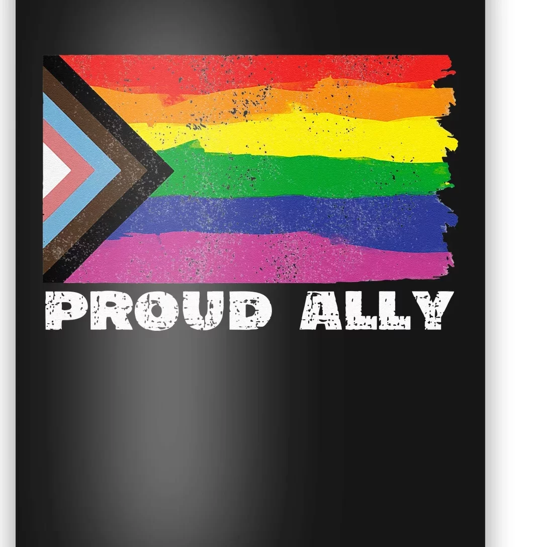 Proud Ally Pride Month LGTBQ Black Pride Flag Poster