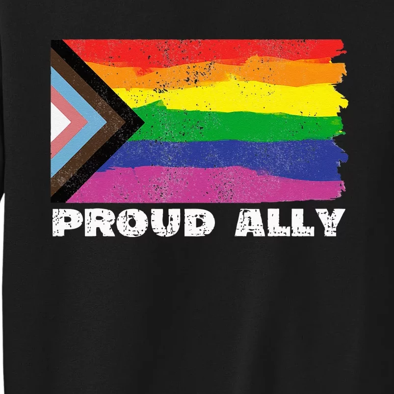 Proud Ally Pride Month LGTBQ Black Pride Flag Tall Sweatshirt