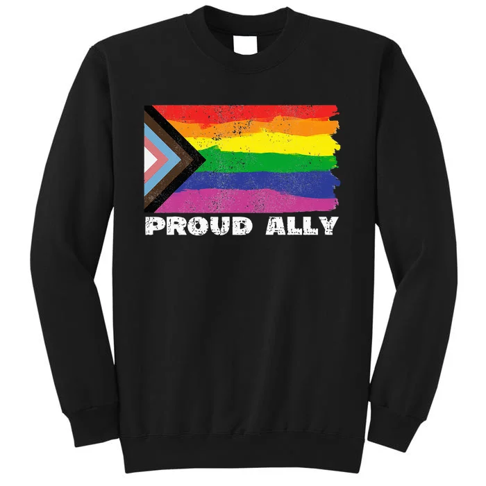 Proud Ally Pride Month LGTBQ Black Pride Flag Tall Sweatshirt