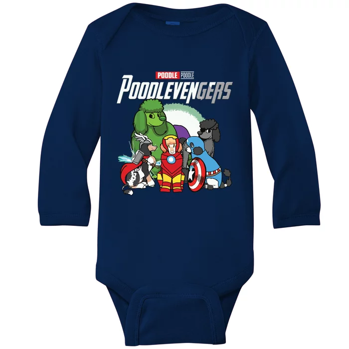 POODLEVENGER Assemble Poodle Super Dog Poodle Dog Lover Baby Long Sleeve Bodysuit