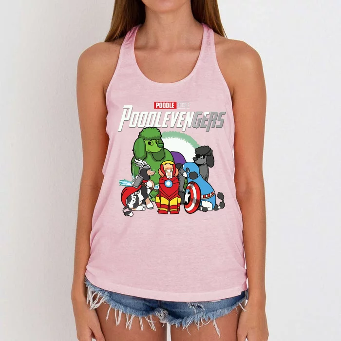 POODLEVENGER Assemble Poodle Super Dog Poodle Dog Lover Women's Knotted Racerback Tank