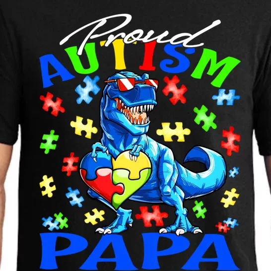 Proud Autism Papa Dinosaur Autism Awareness Gift Pajama Set