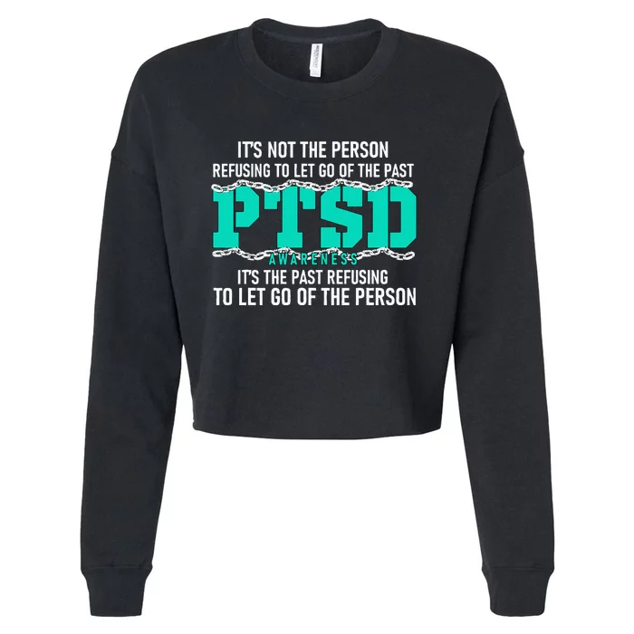 Ptsd Awareness Ptsd Awareness Teal Ribbon Cropped Pullover Crew