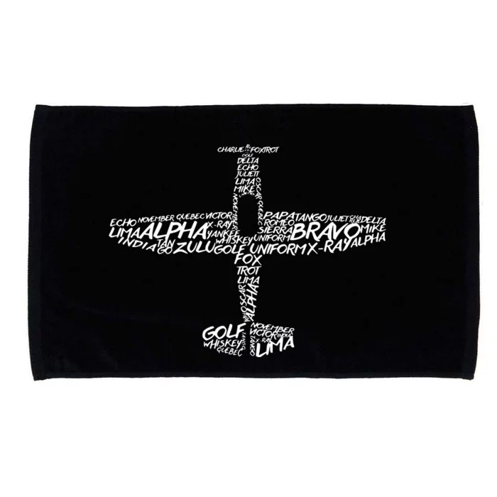 Phonetic Alphabet Pilot Airplane Microfiber Hand Towel