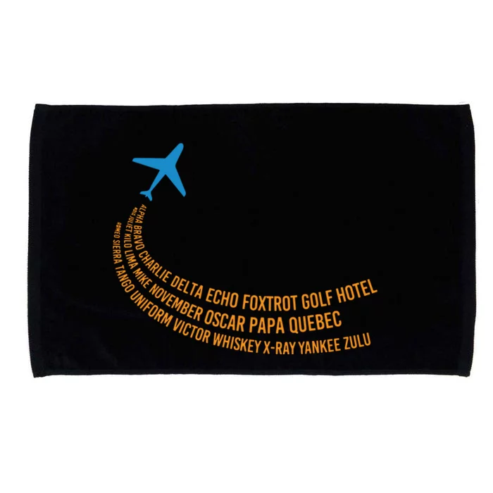 Phonetic Alphabet Pilot Airplane Microfiber Hand Towel