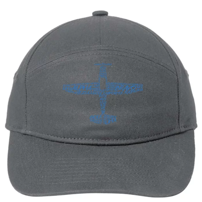 Phonetic Alphabet Pilot Airplane 7-Panel Snapback Hat