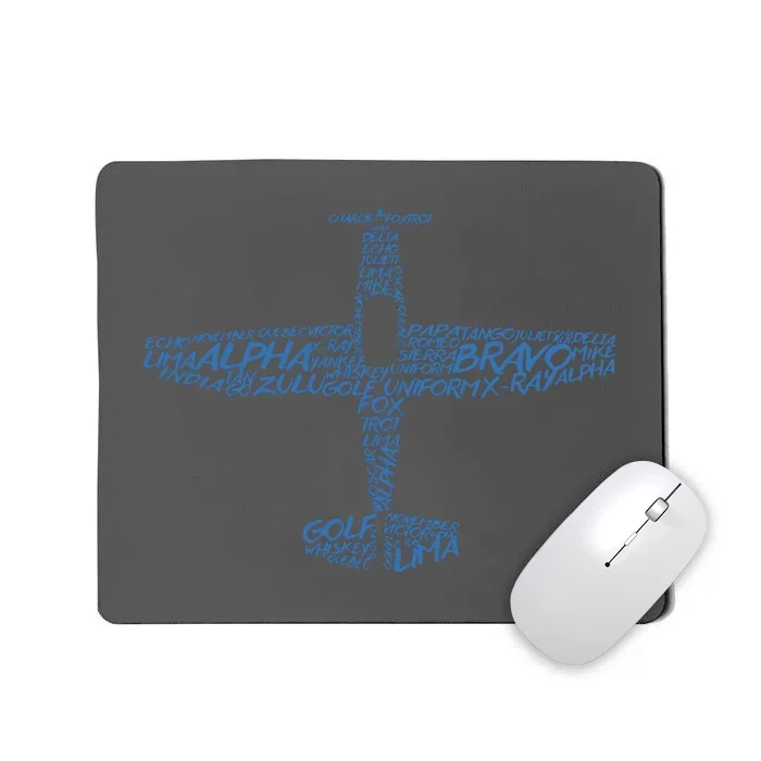 Phonetic Alphabet Pilot Airplane Mousepad