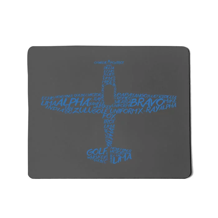 Phonetic Alphabet Pilot Airplane Mousepad