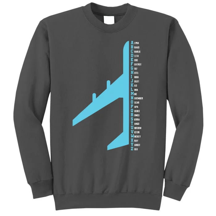 Phonetic Alphabet Pilot Airplane Funny Aviator Lover Tall Sweatshirt