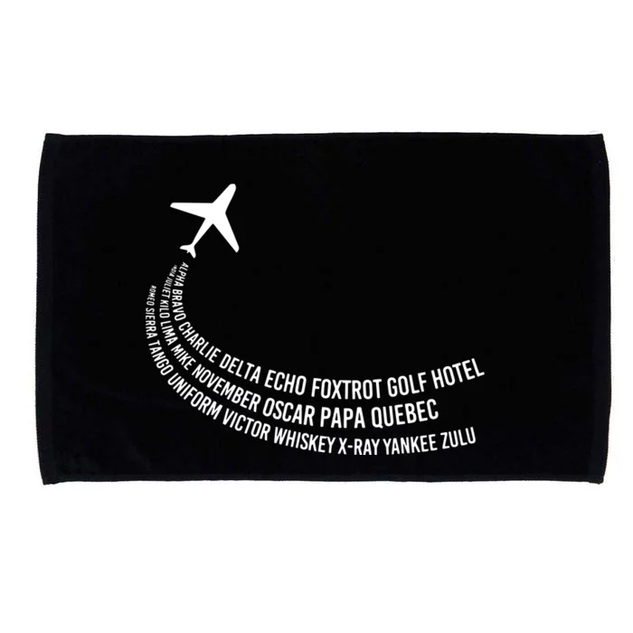 Phonetic Alphabet Pilot Airplane Microfiber Hand Towel