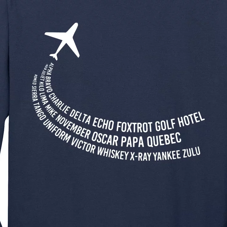 Phonetic Alphabet Pilot Airplane Tall Long Sleeve T-Shirt