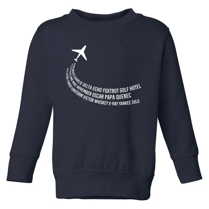 Phonetic Alphabet Pilot Airplane Toddler Sweatshirt