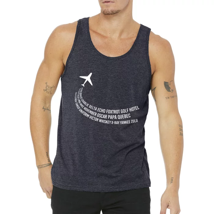 Phonetic Alphabet Pilot Airplane Tank Top