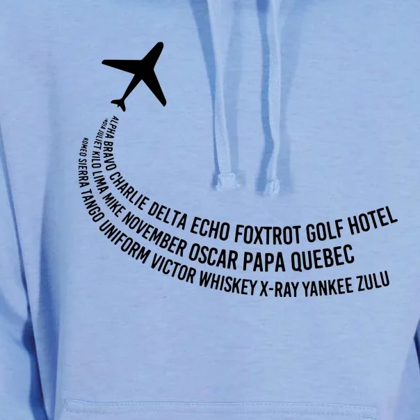 Phonetic Alphabet Pilot Airplane Unisex Surf Hoodie