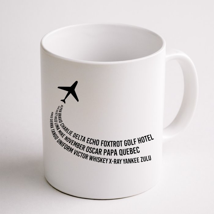 Phonetic Alphabet Pilot Airplane Front & Back Coffee Mug