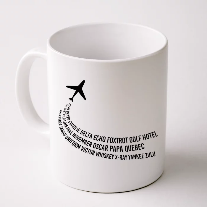 Phonetic Alphabet Pilot Airplane Front & Back Coffee Mug