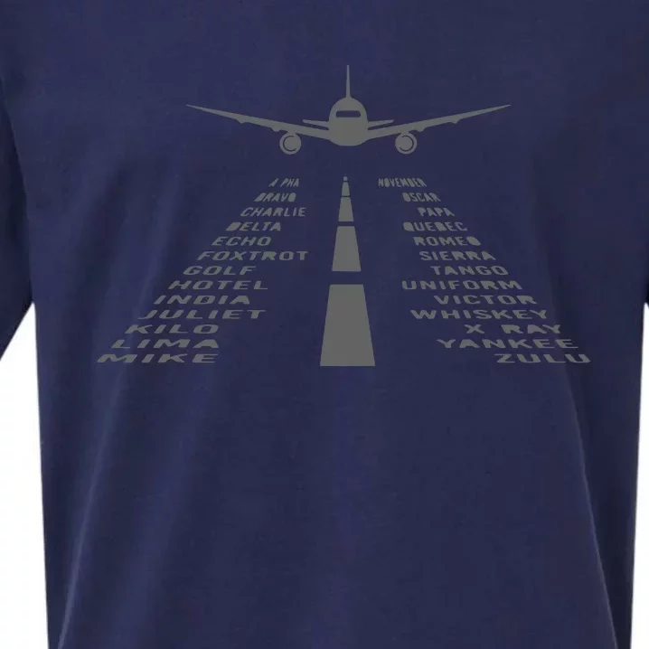 Phonetic Alphabet Pilot Airplane Sueded Cloud Jersey T-Shirt