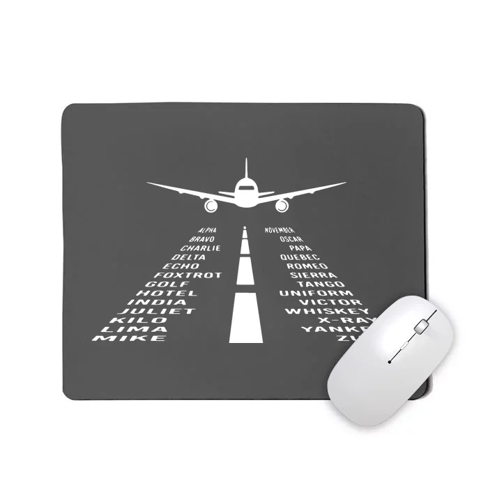 Phonetic Alphabet Pilot Airplane Mousepad