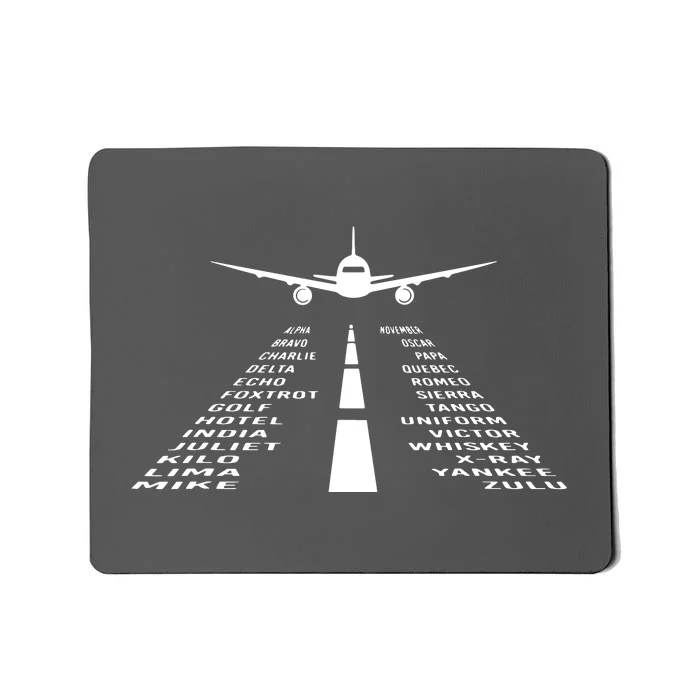 Phonetic Alphabet Pilot Airplane Mousepad