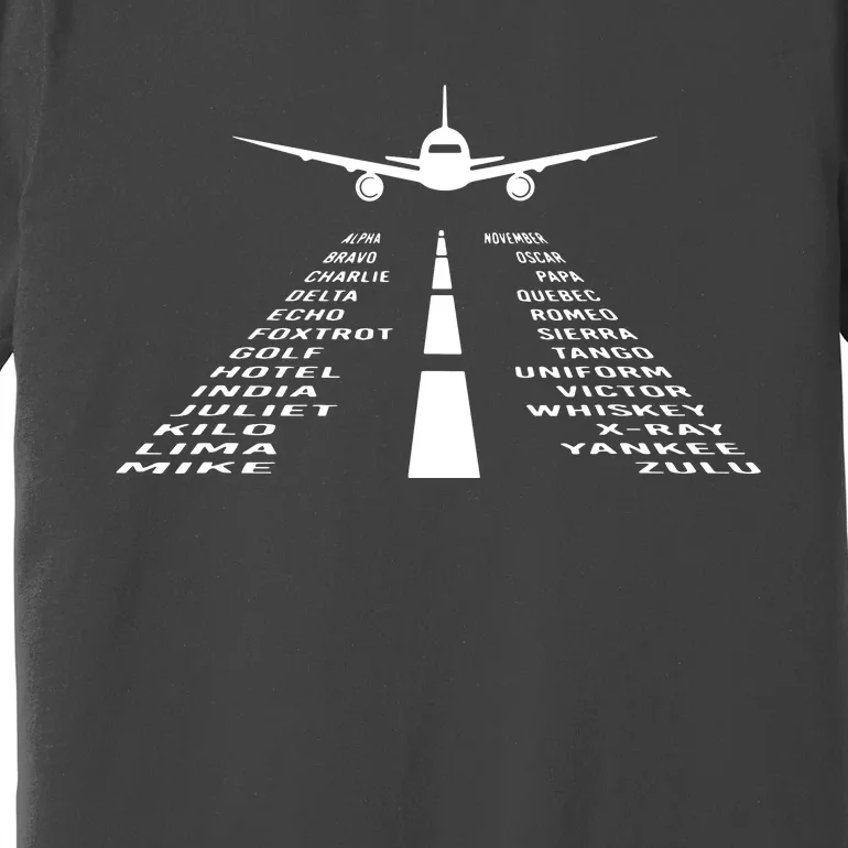 Phonetic Alphabet Pilot Airplane Premium T-Shirt