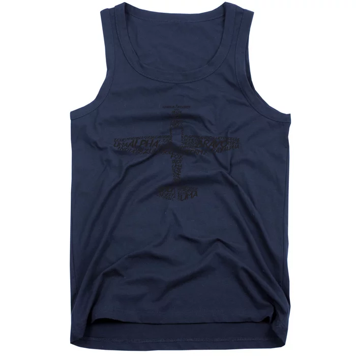 Phonetic Alphabet Pilot Airplane Tank Top