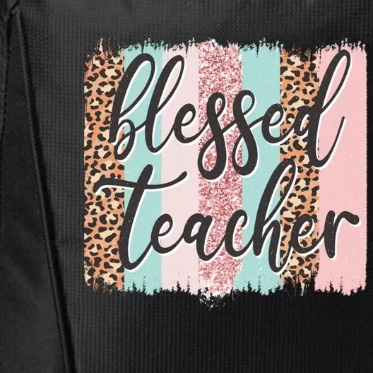 Pink Animal Print Teacher Appreciation Day Blessed Quote Gift City Backpack