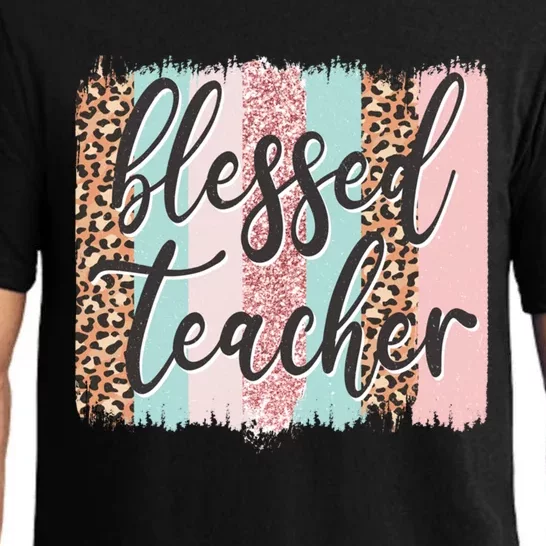 Pink Animal Print Teacher Appreciation Day Blessed Quote Gift Pajama Set