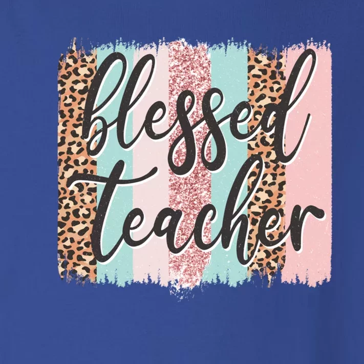 Pink Animal Print Teacher Appreciation Day Blessed Quote Gift Toddler Long Sleeve Shirt