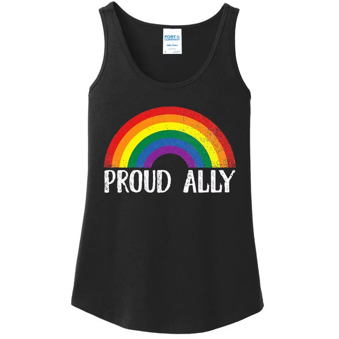 Proud Ally Pride Rainbow Queer Lesbian Gay Csd Party Lgbtq Ladies Essential Tank