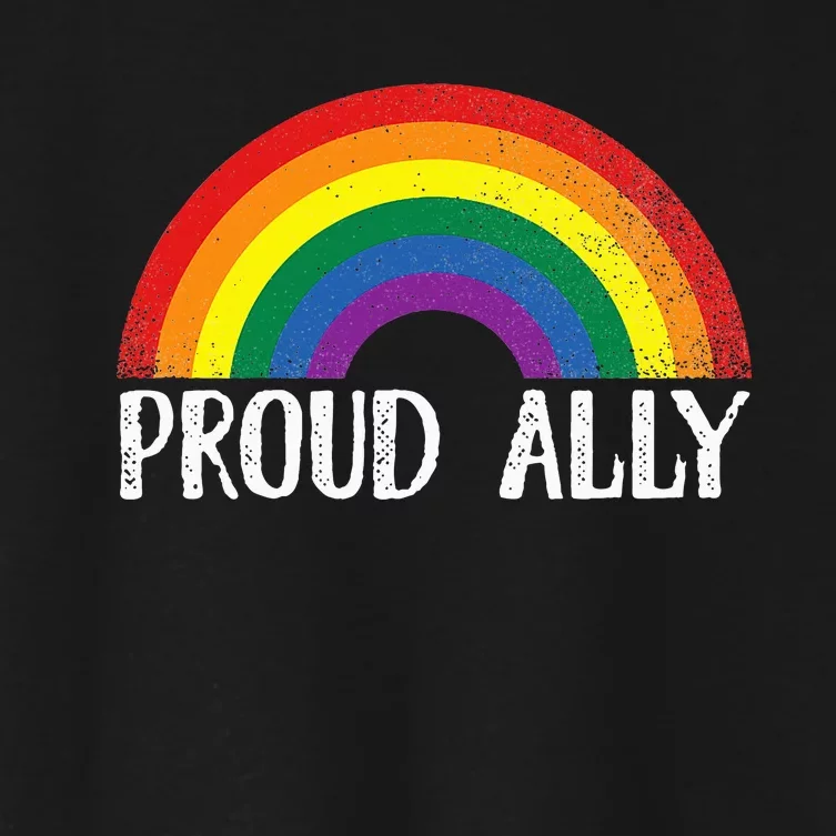 Proud Ally Pride Rainbow Queer Lesbian Gay Csd Party Lgbtq Women's Crop Top Tee