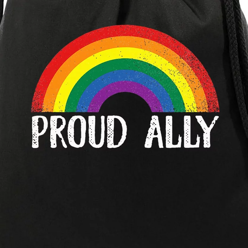 Proud Ally Pride Rainbow Queer Lesbian Gay Csd Party Lgbtq+ Drawstring Bag