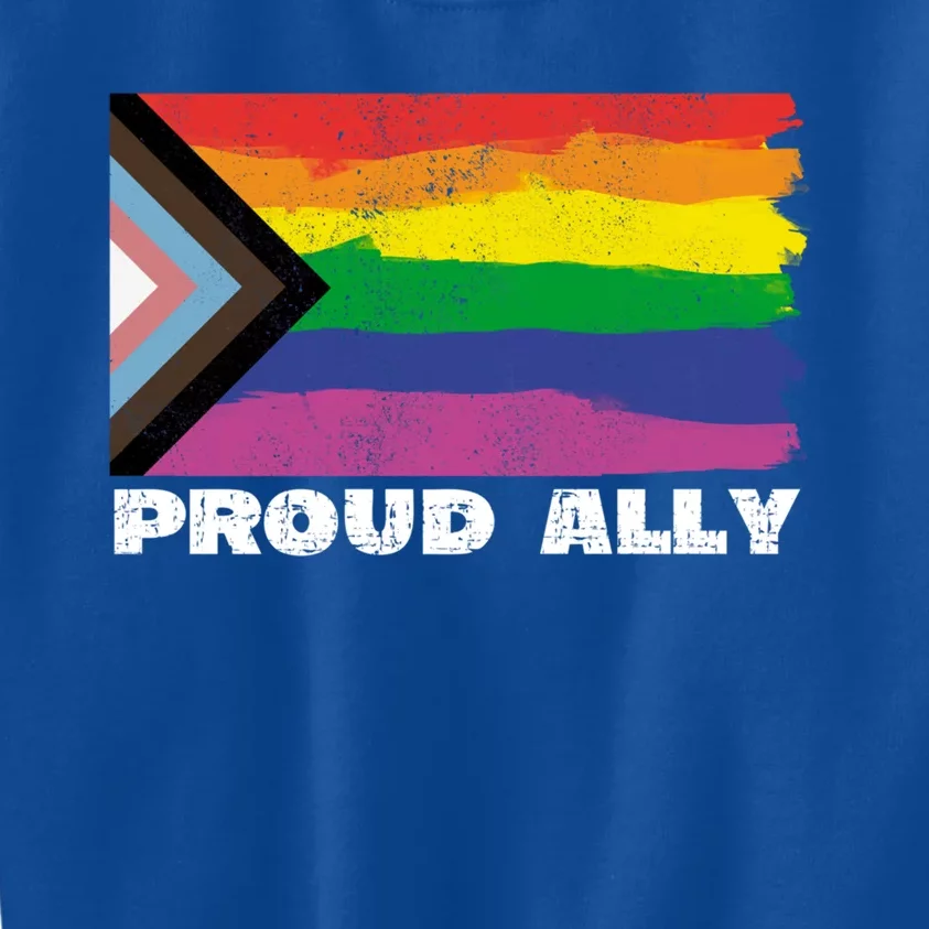 Proud Ally Pride Month Lgtbq Black Pride Flag Great Gift Kids Sweatshirt