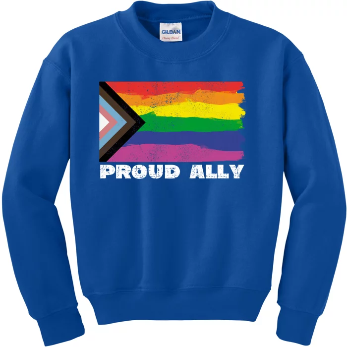 Proud Ally Pride Month Lgtbq Black Pride Flag Great Gift Kids Sweatshirt