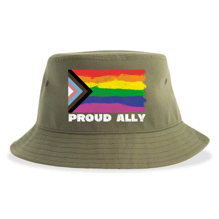 Proud Ally Pride Month Lgtbq Black Pride Flag Great Gift Sustainable Bucket Hat