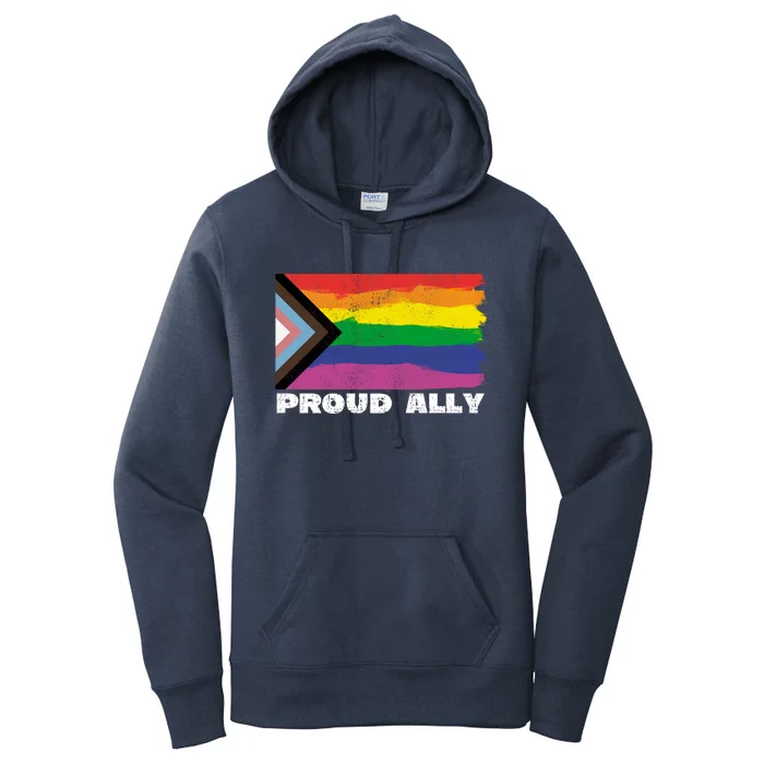 Proud Ally Pride Month Lgtbq Black Pride Flag Great Gift Women's Pullover Hoodie