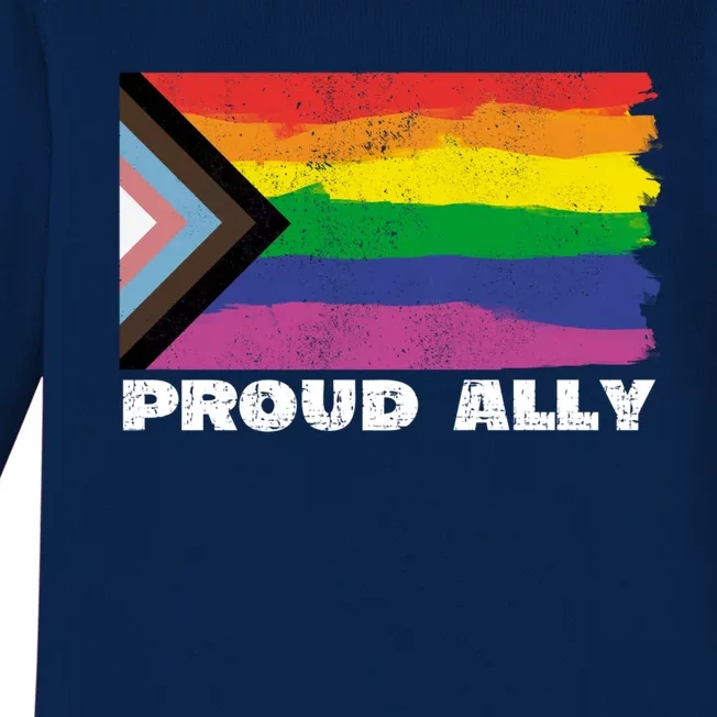 Proud Ally Pride Month Lgtbq Black Pride Flag Great Gift Baby Long Sleeve Bodysuit