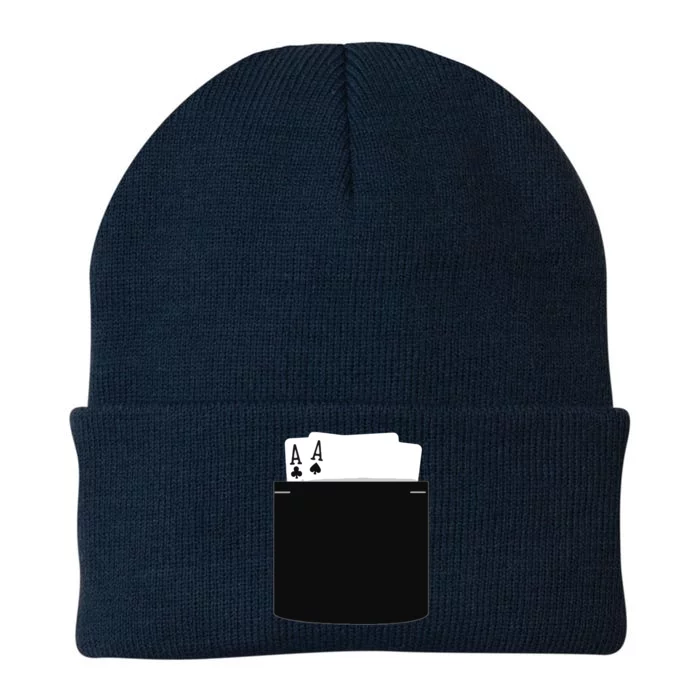 Pocket Aces Poker (Spades & Clubs) Knit Cap Winter Beanie