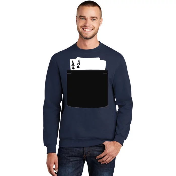 Pocket Aces Poker (Spades & Clubs) Tall Sweatshirt