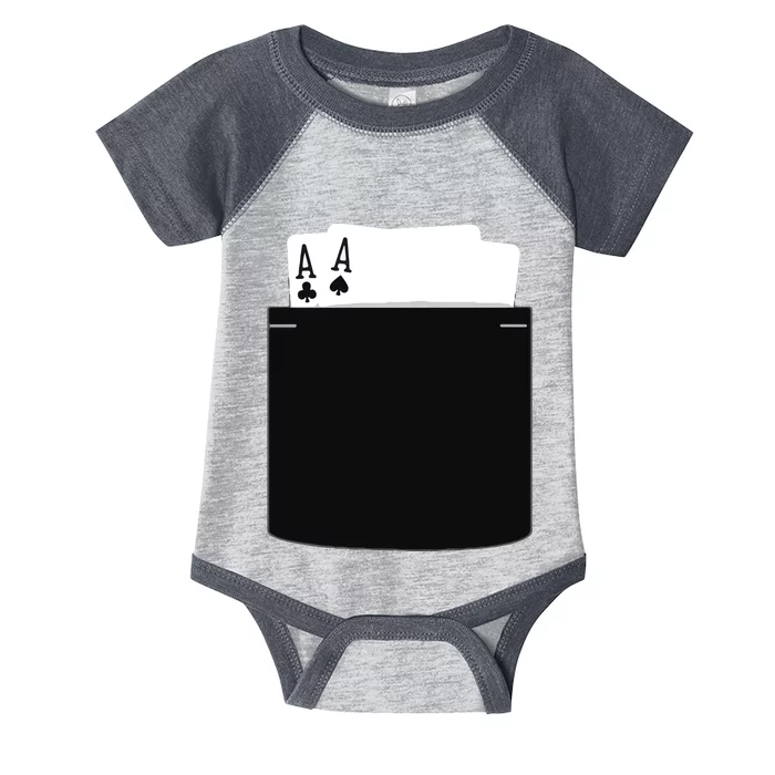 Pocket Aces Poker (Spades & Clubs) Infant Baby Jersey Bodysuit