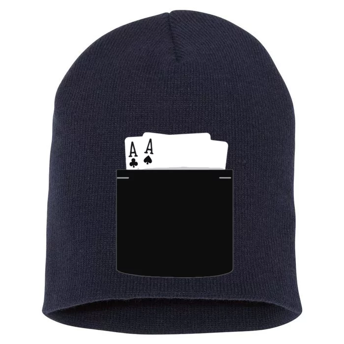 Pocket Aces Poker (Spades & Clubs) Short Acrylic Beanie