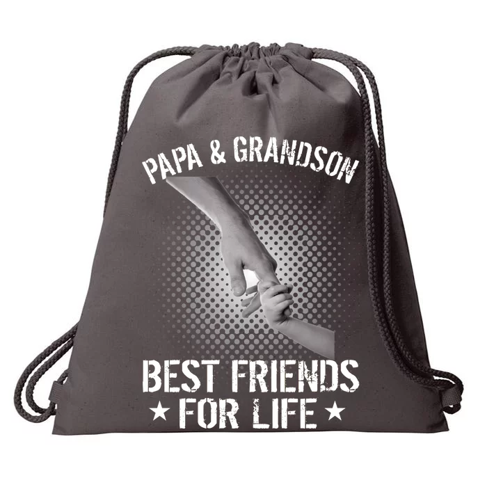 Papa And Grandson Best Friends For Life Drawstring Bag