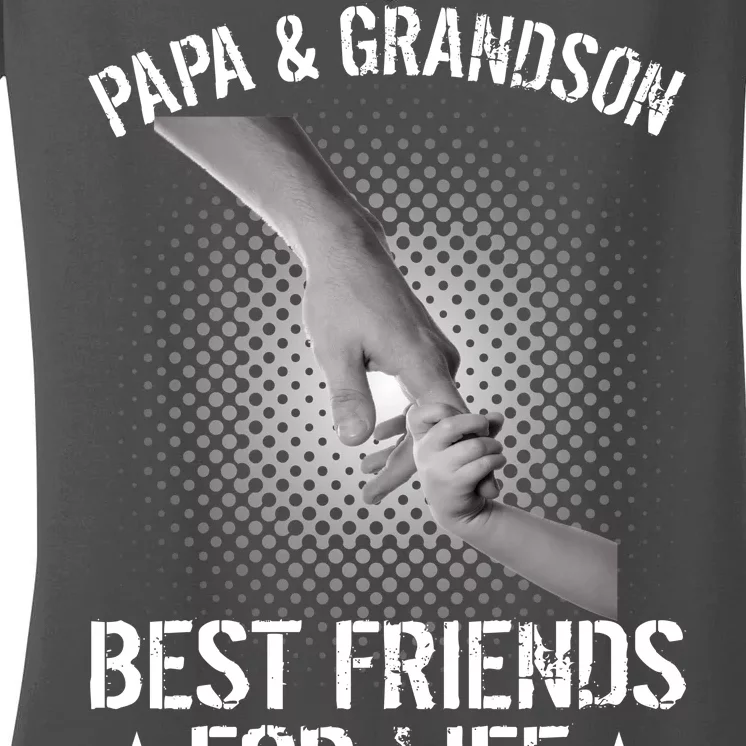 Papa And Grandson Best Friends For Life Women's V-Neck T-Shirt