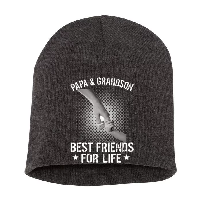 Papa And Grandson Best Friends For Life Short Acrylic Beanie