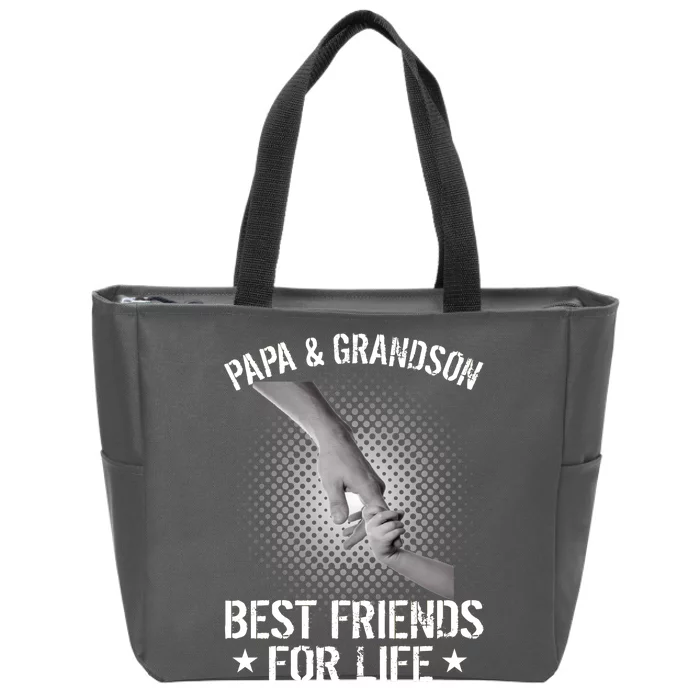 Papa And Grandson Best Friends For Life Zip Tote Bag