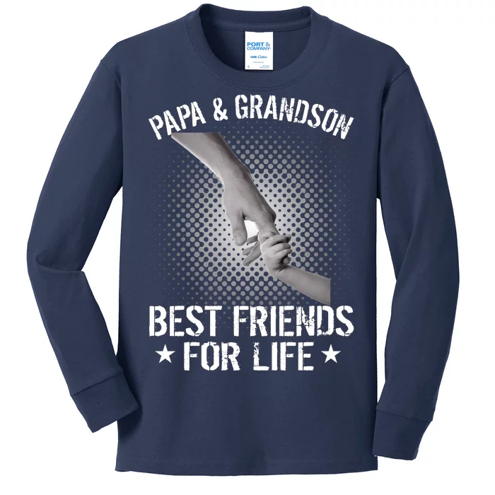 Papa And Grandson Best Friends For Life Kids Long Sleeve Shirt