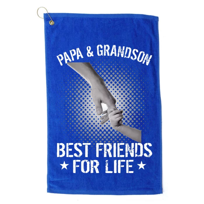 Papa And Grandson Best Friends For Life Platinum Collection Golf Towel