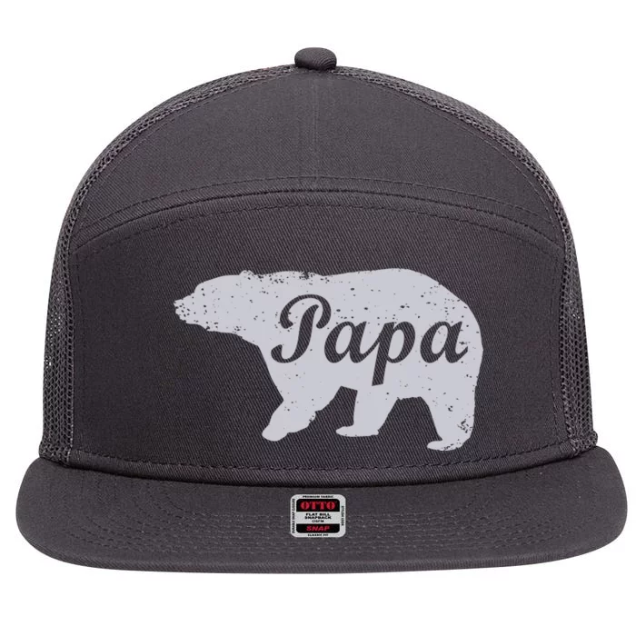 Papa Bear 7 Panel Mesh Trucker Snapback Hat